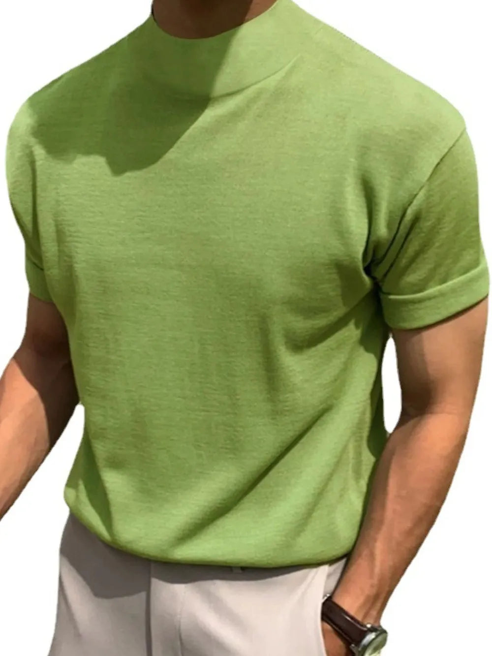 TEEK - Mens Mock Neck Short Sleeve T-Shirt TOPS TEEK Trend