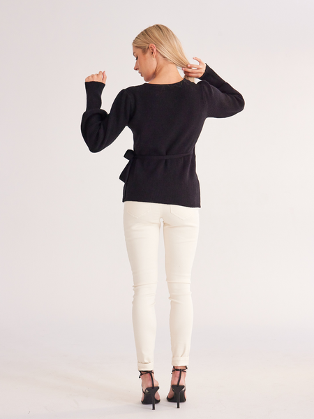 TEEK - Black Ladies Cross Strap Sweater SWEATER TEEK W   