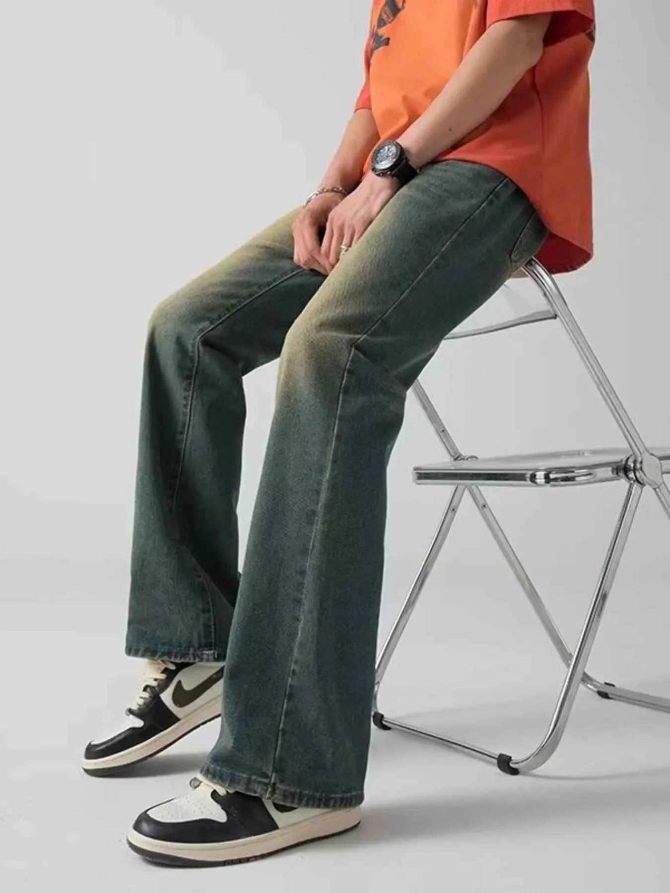 TEEK - Mens Plus Size Vintage Wash Wide Leg Jeans JEANS TEEK Trend