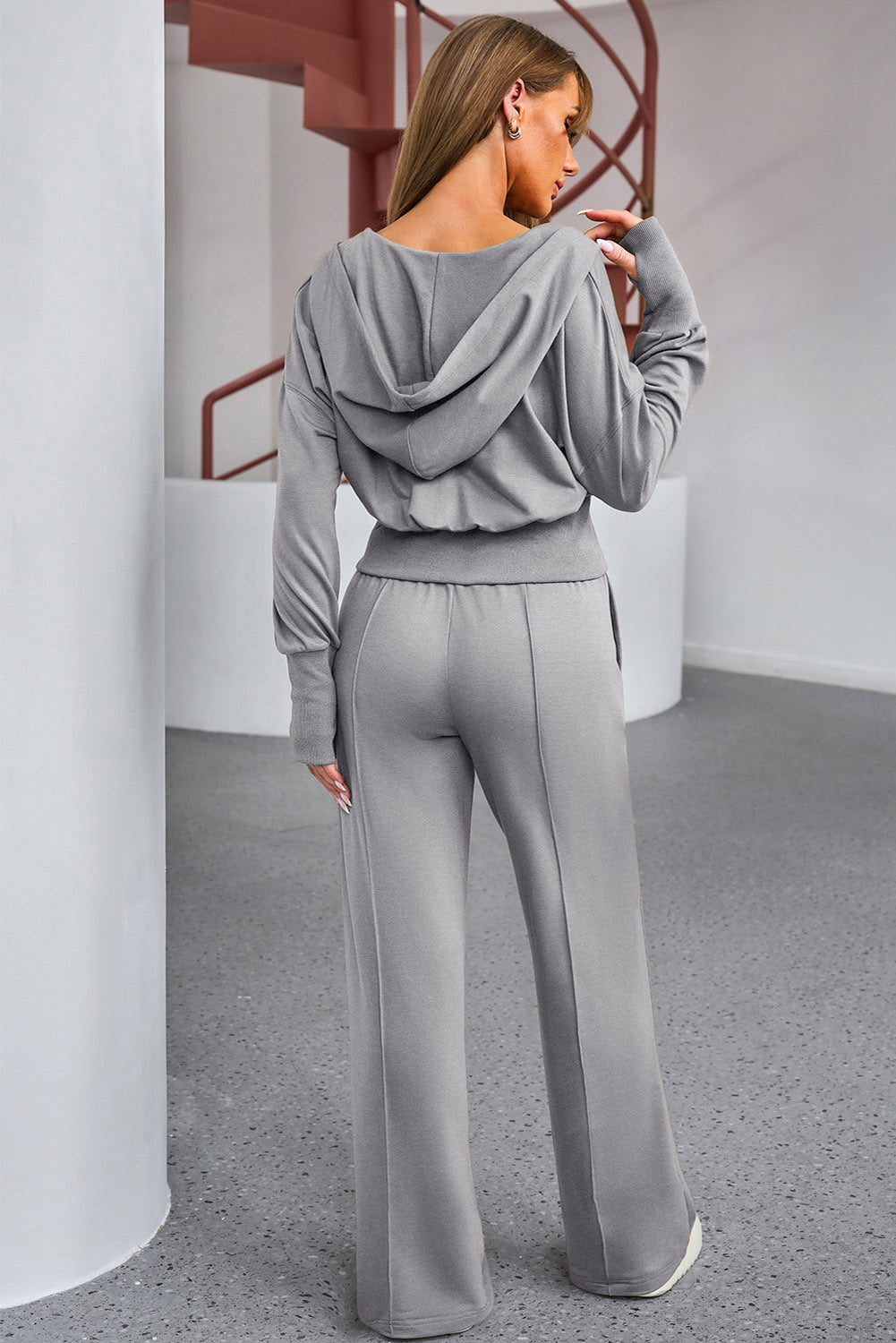 TEEK - Charcoal Zip Hoodie and Drawstring Pants Active Set SET TEEK Trend   