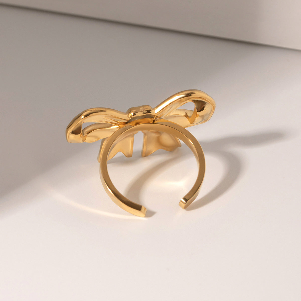 TEEK - 18K Gold-Plated Stainless Steel Bow Ring JEWELRY TEEK Trend   