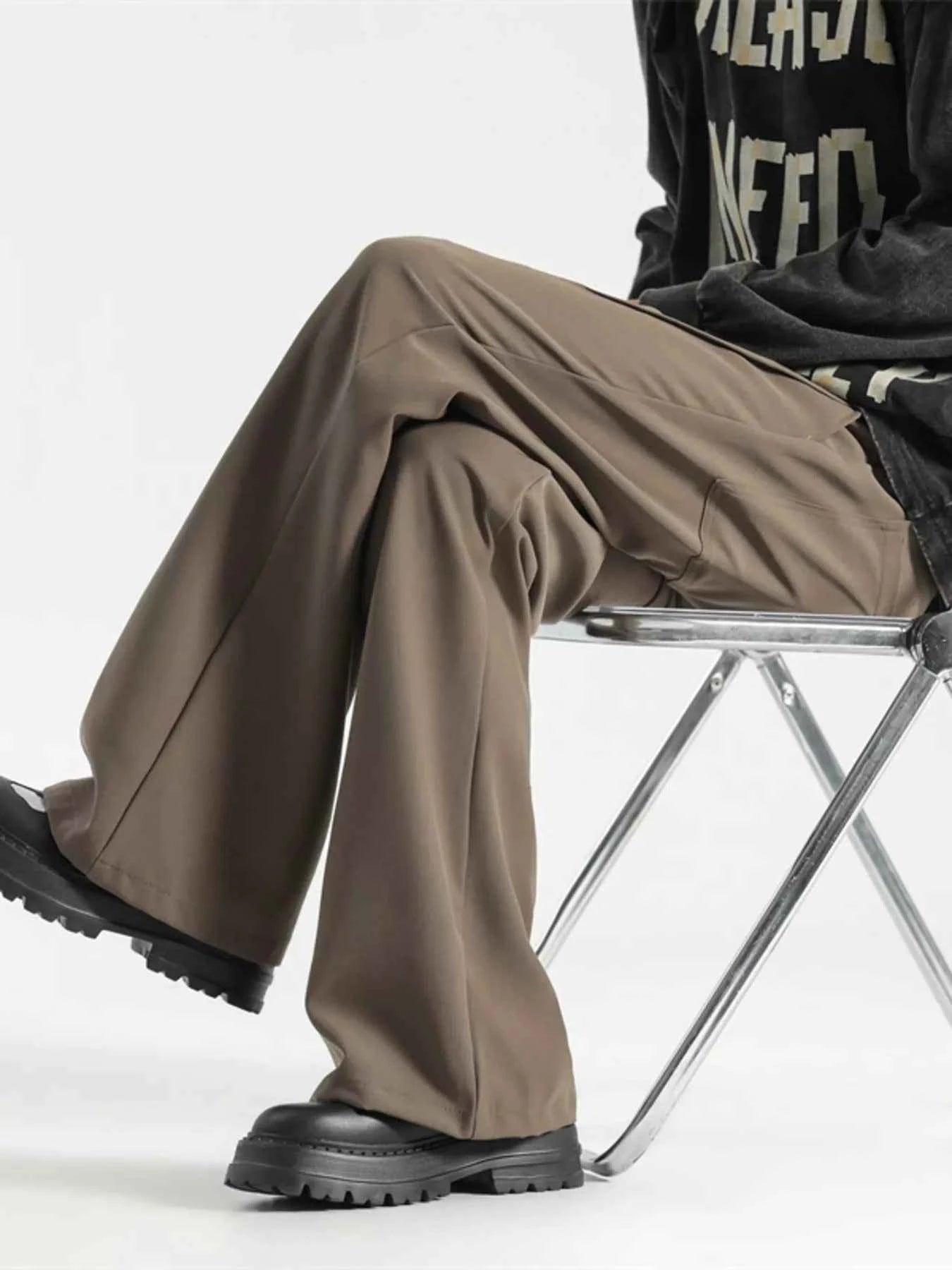 TEEK - Mens Full Size Wide Leg Casual Pants Plus Size PANTS TEEK Trend