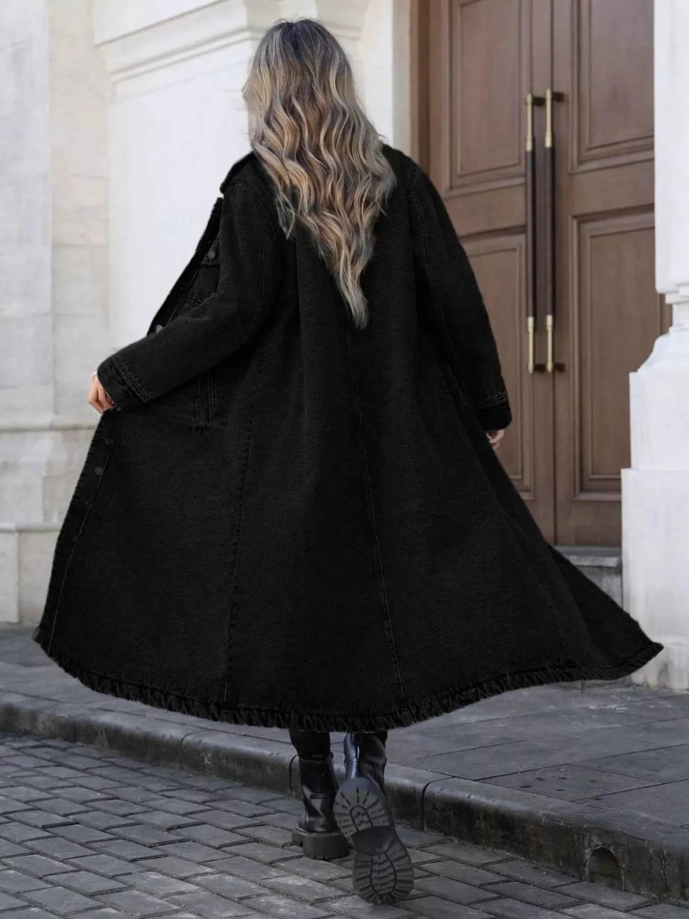 TEEK - Longline Button-Front Denim Coat COAT TEEK Trend