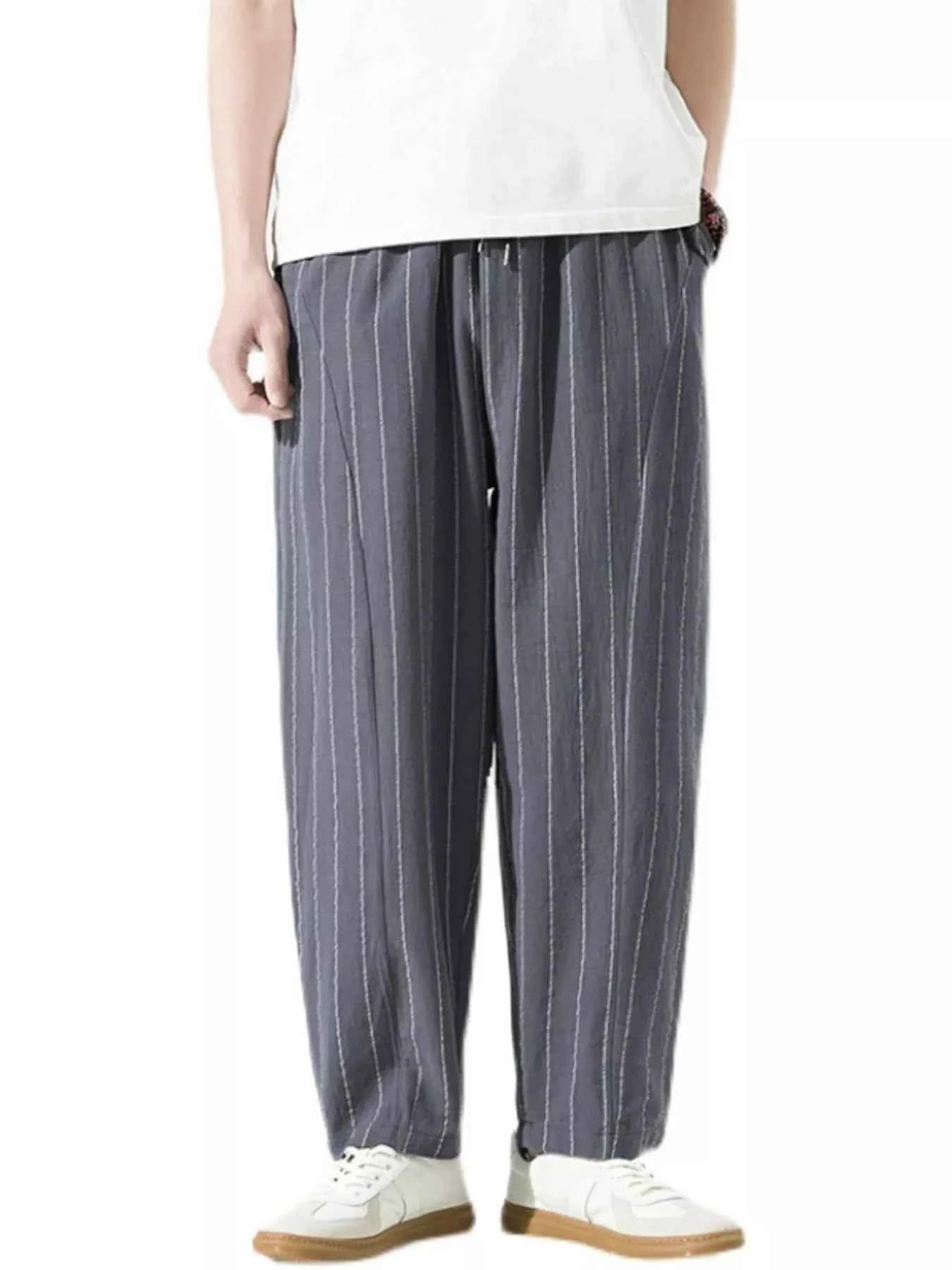 TEEK - Mens Plus Size Striped Casual Loose Pants PANTS TEEK Trend Grey M