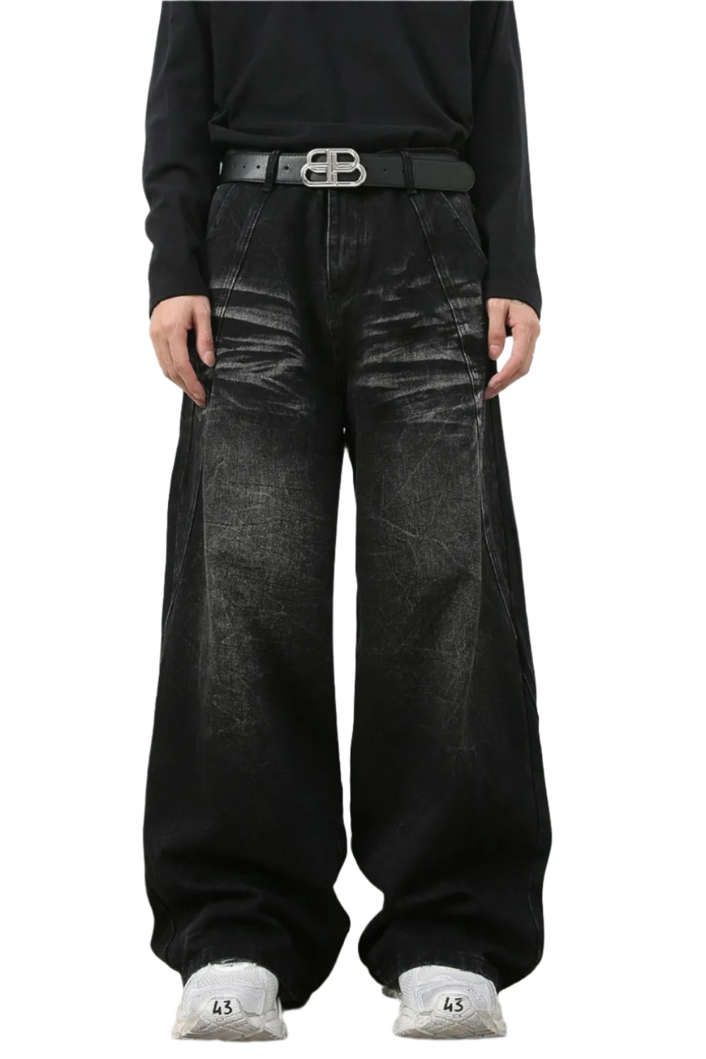 TEEK - Mens Dark Wide Leg Pocketed Jeans JEANS TEEK Trend S