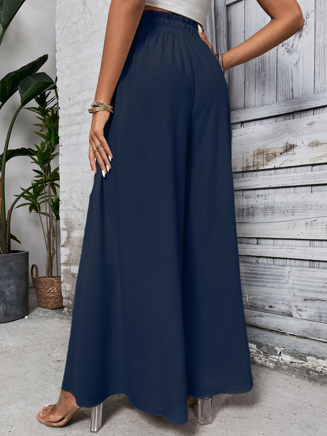 TEEK - Tied High Waist Wide Leg Pants PANTS TEEK Trend   