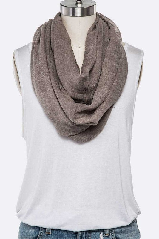 TEEK - Solid Color Large Cotton Fashion Infinity Scarf SCARF TEEK FG Taupe  