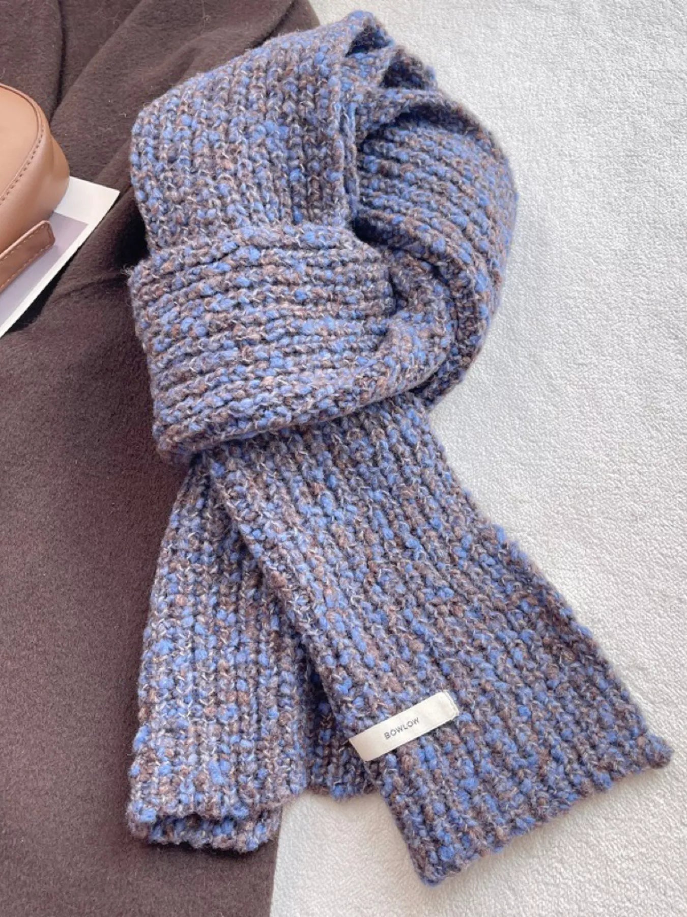 Cozy Knitted Winter Scarf Trendsi Blue ONESIZE