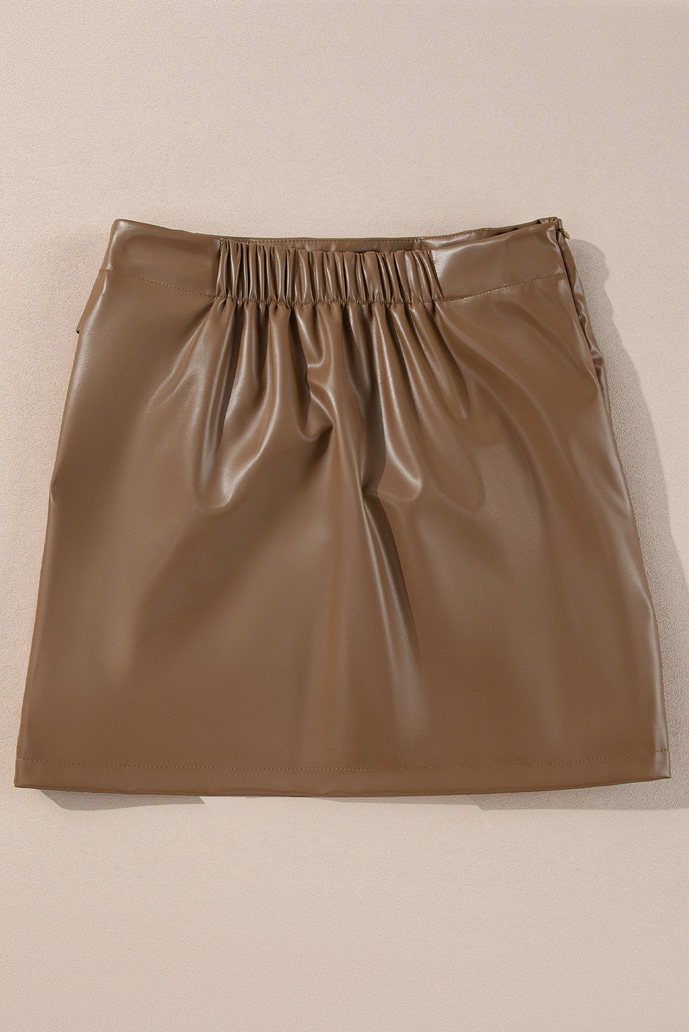 TEEK - Brown Bowknot Elastic Waist Mini Skirt SKIRT TEEK Trend