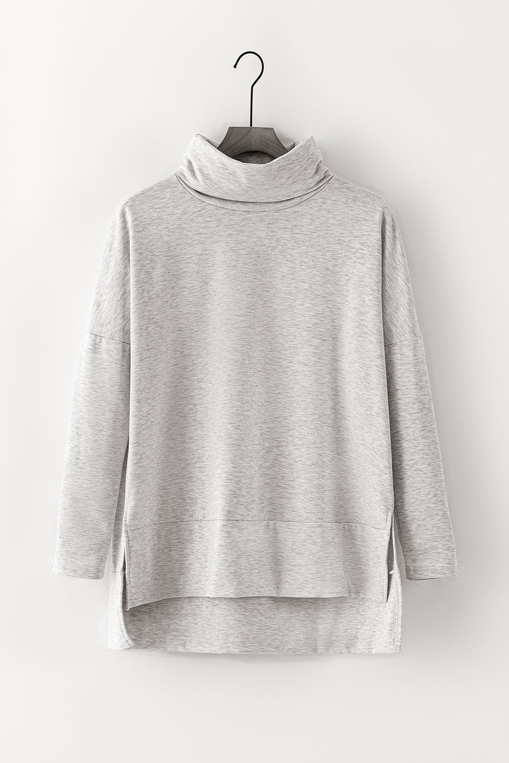 TEEK - Side Slit High-Low Cowl Neck Long Sleeve Top TOPS TEEK Trend