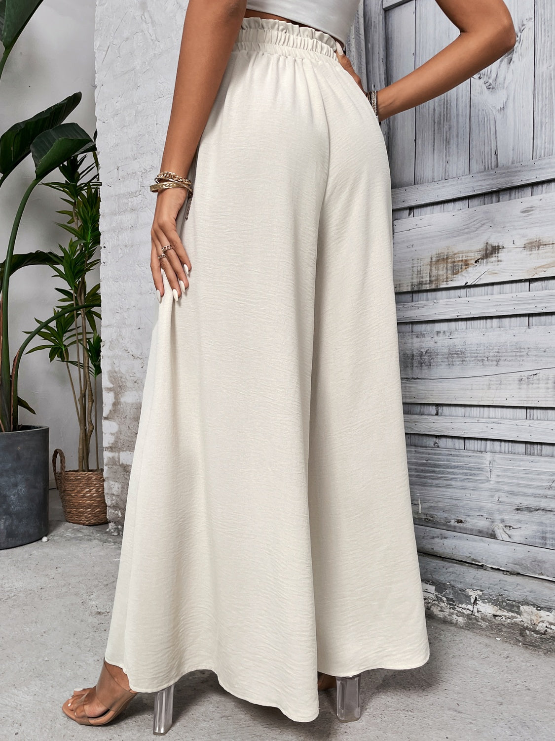 TEEK - Tied High Waist Wide Leg Pants PANTS TEEK Trend   