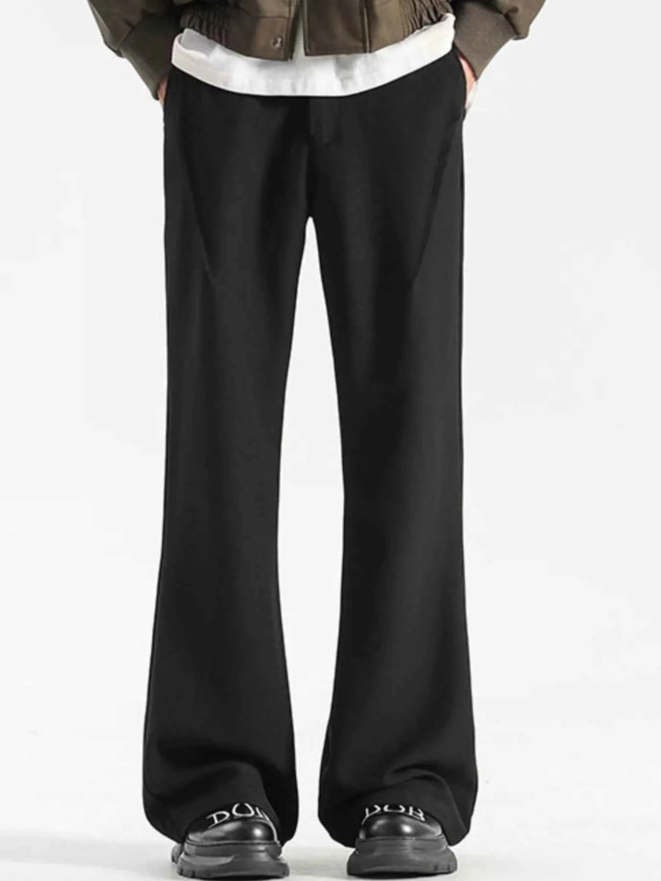 TEEK - Mens Full Size Wide Leg Casual Pants Plus Size PANTS TEEK Trend Black S
