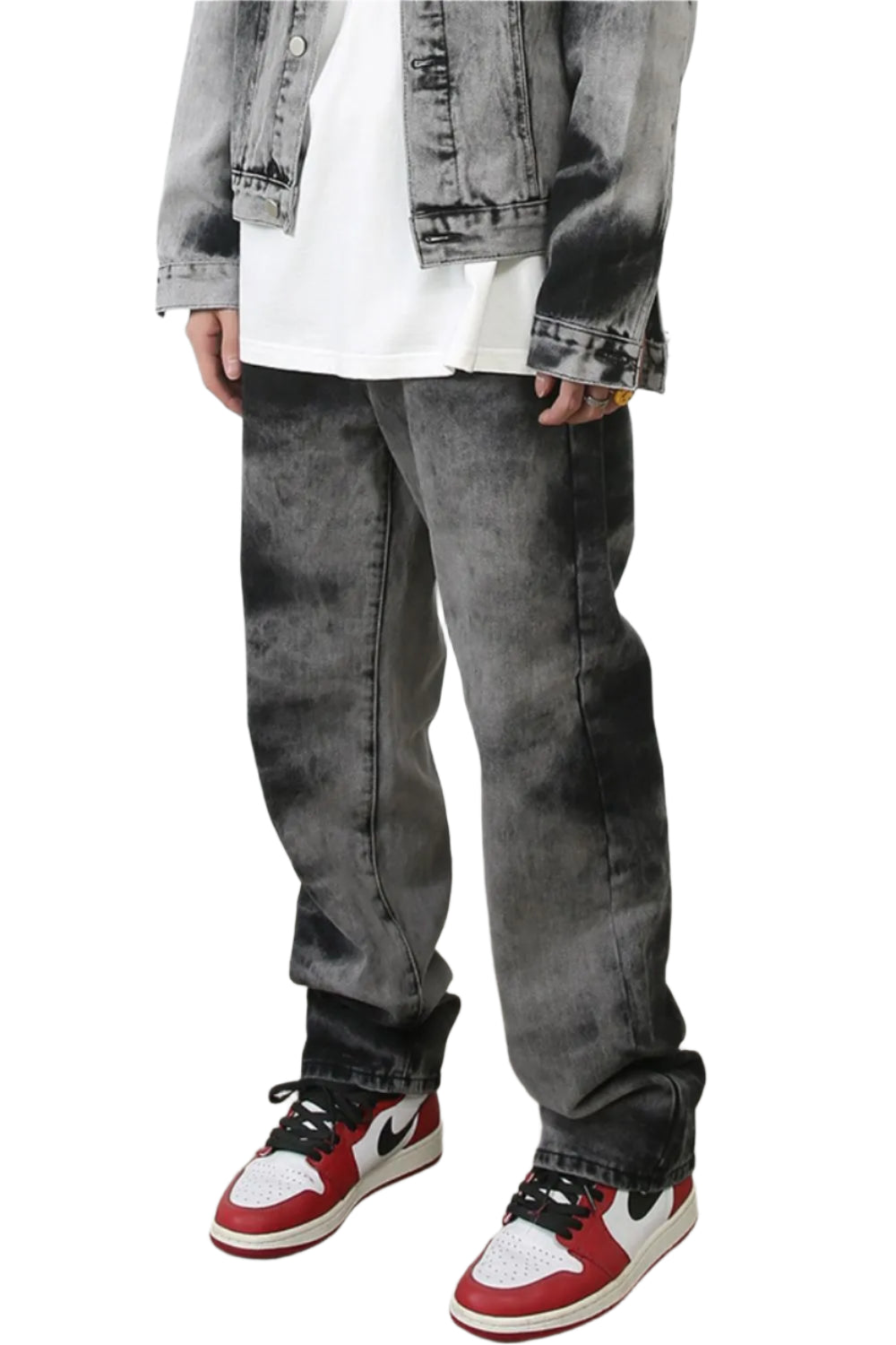 TEEK - Mens Dark Grey Tie Dye Baggy Pocketed Jeans JEANS TEEK Trend S