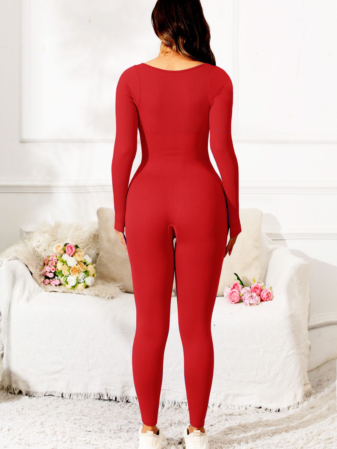 TEEK - Scoop Neck Long Sleeve Active Jumpsuit  TEEK Trend   