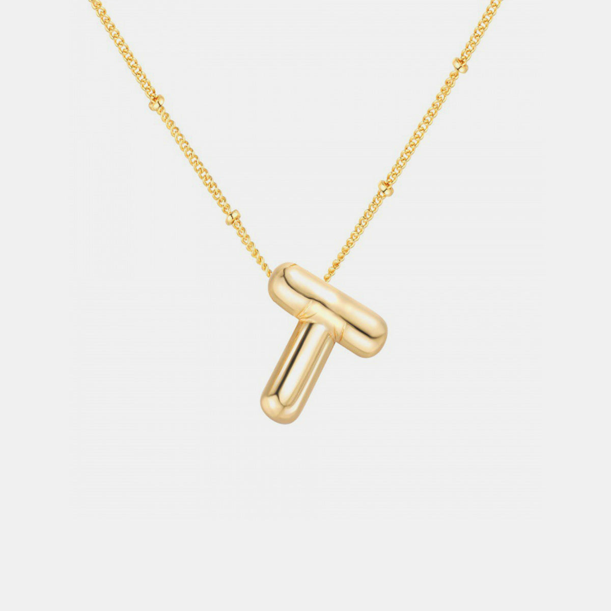 Gold-Plated Letter Pendant Necklace  TEEK Trend Style T One Size 