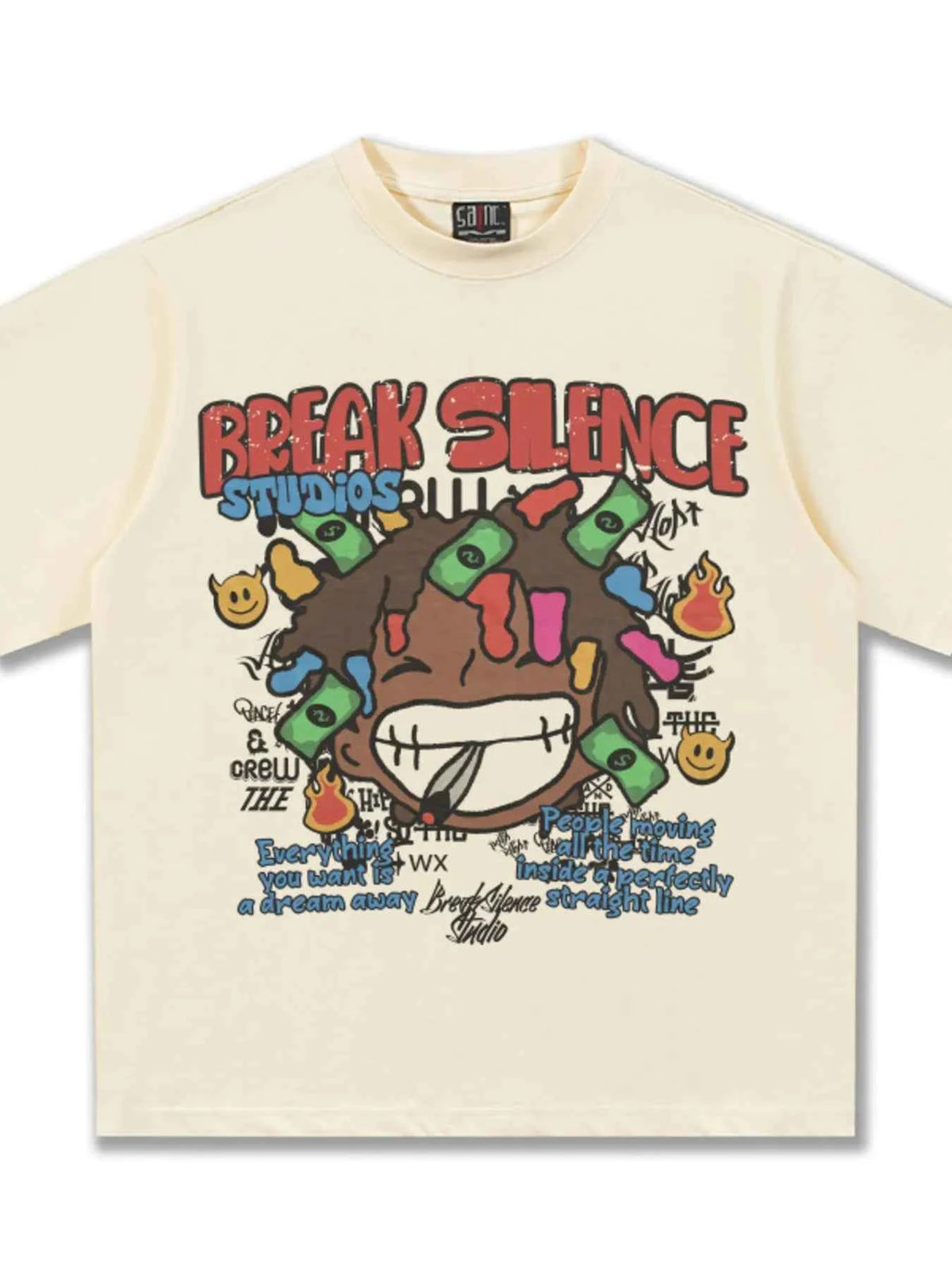 Men's Break Silence Graphic Relaxed Fit T-Shirt Trendsi