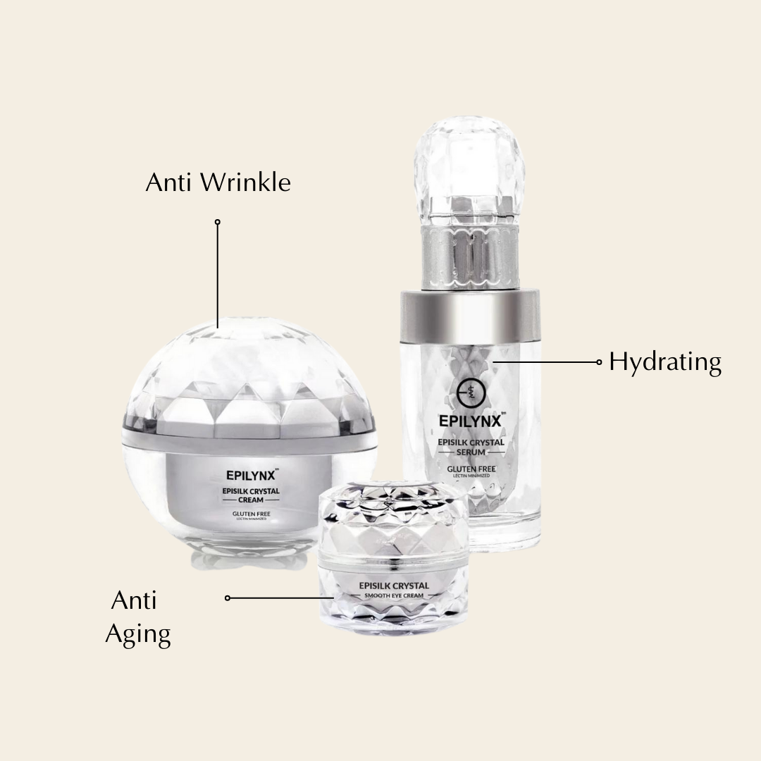 Wrinkle Smoothing Hydration Set for Sensitive Skin – Vegan, Gluten-Free 3-Piece Brightening & Firming Collection Face Creams EpiLynx