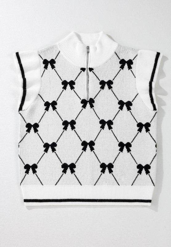 TEEK - Bow Half Zip Sweater Vest TOPS TEEK Trend