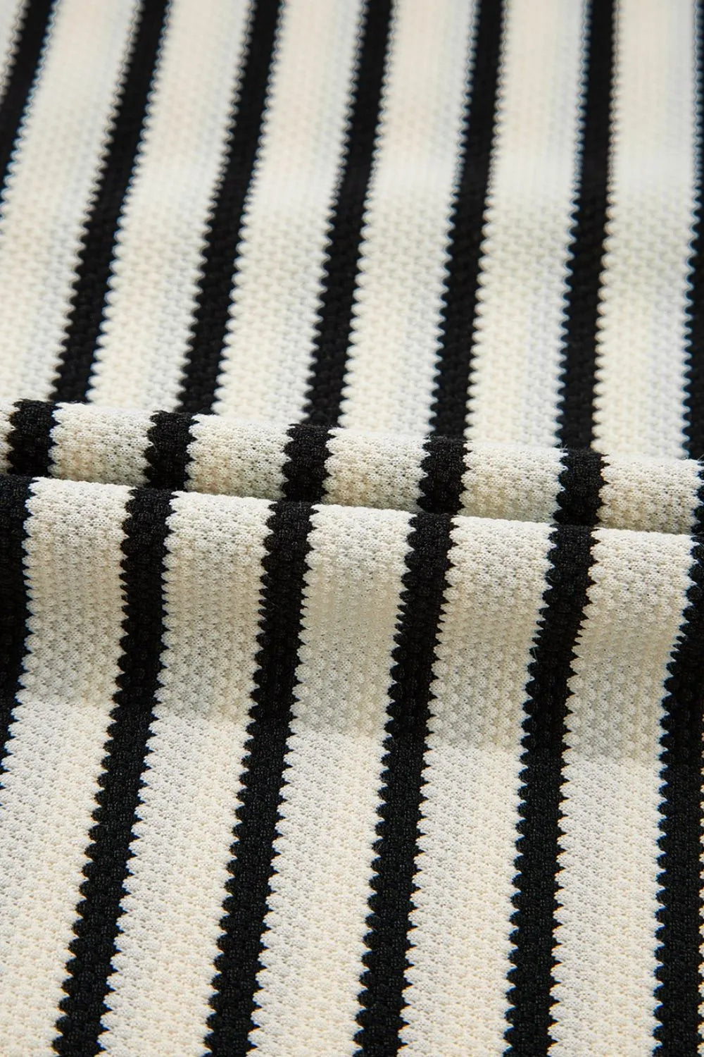 TEEK - Striped Round Neck Ruffle Sleeve Blouse JEANS TEEK Trend