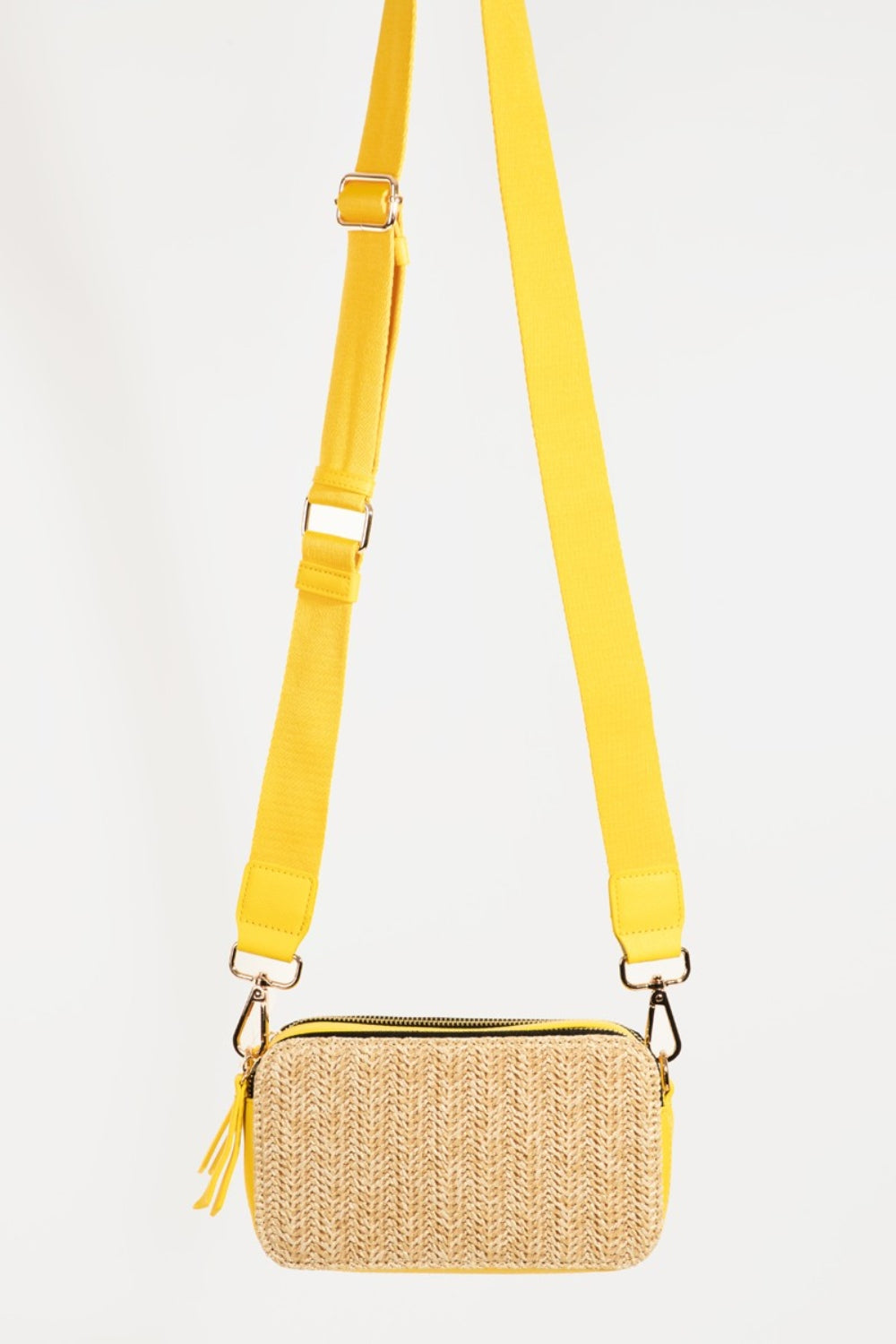 TEEK - Zipped Straw Contrast Crossbody Bag BAG TEEK Trend   