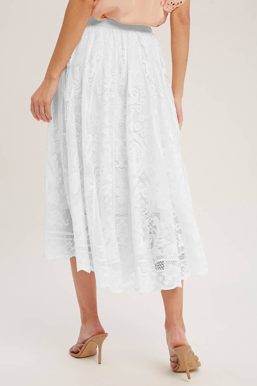 TEEK - Lace High Waist Midi Skirt SKIRT TEEK Trend   