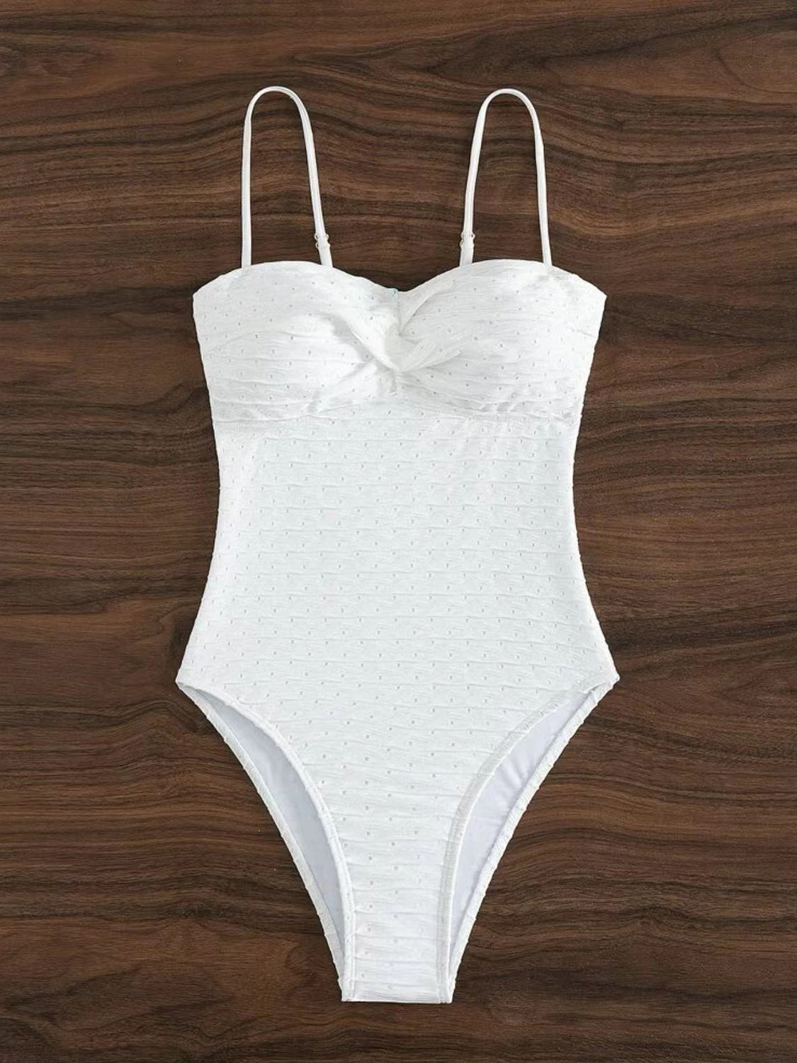 TEEK - White Sweetheart Neck Spaghetti Strap Swimsuit SWIMWEAR TEEK Trend S  
