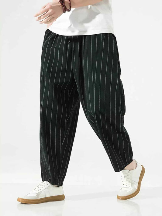 TEEK - Mens Plus Size Striped Casual Loose Pants PANTS TEEK Trend
