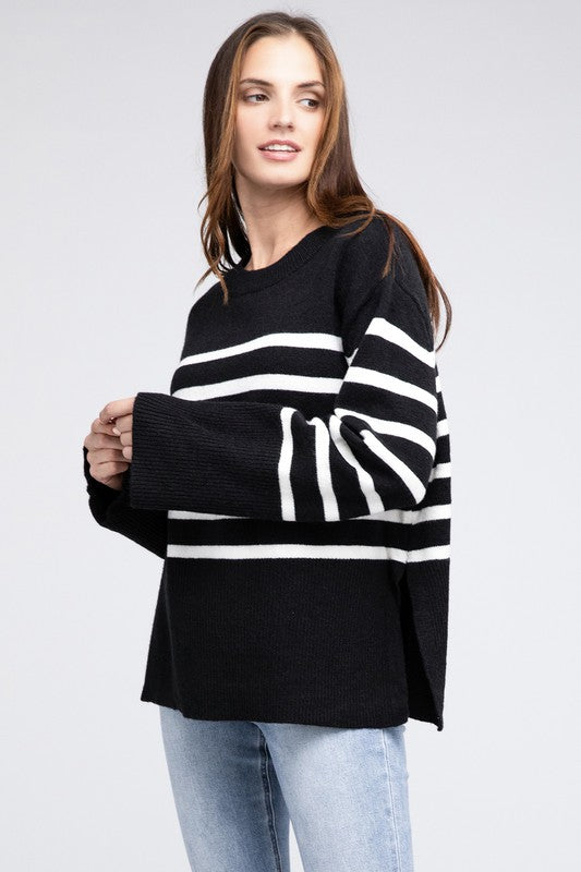 TEEK - Ribbed Hem Stripe Sweater SWEATER TEEK FG   