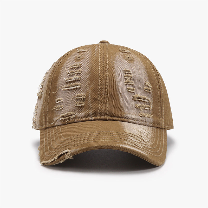 TEEK - Distressed Adjustable Cotton Baseball Cap HAT TEEK Trend Camel  