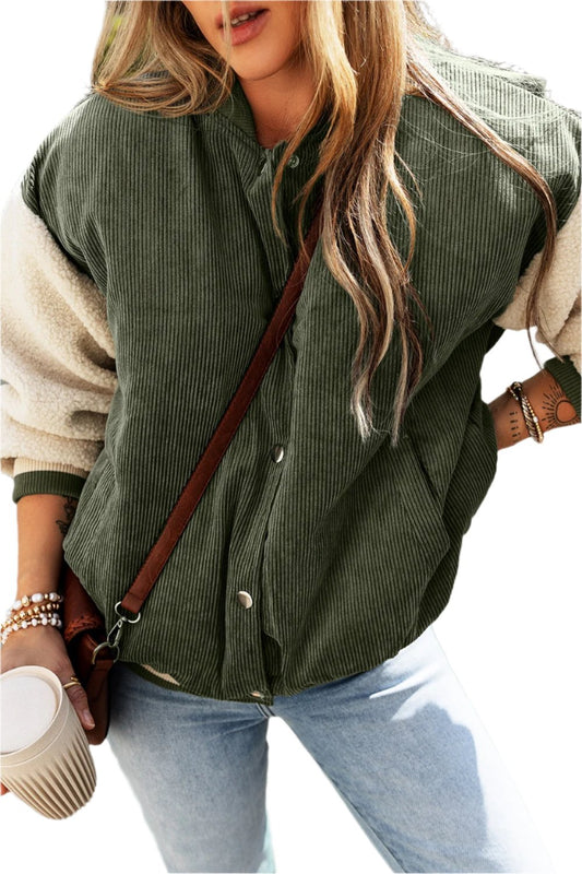 TEEK - Contrast Baseball Collar Snap Down Long Sleeve Jacket JACKET TEEK Trend