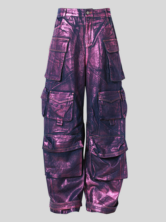 TEEK - Violet Pocketed High Waist Wide Leg Jeans JEANS TEEK Trend S  