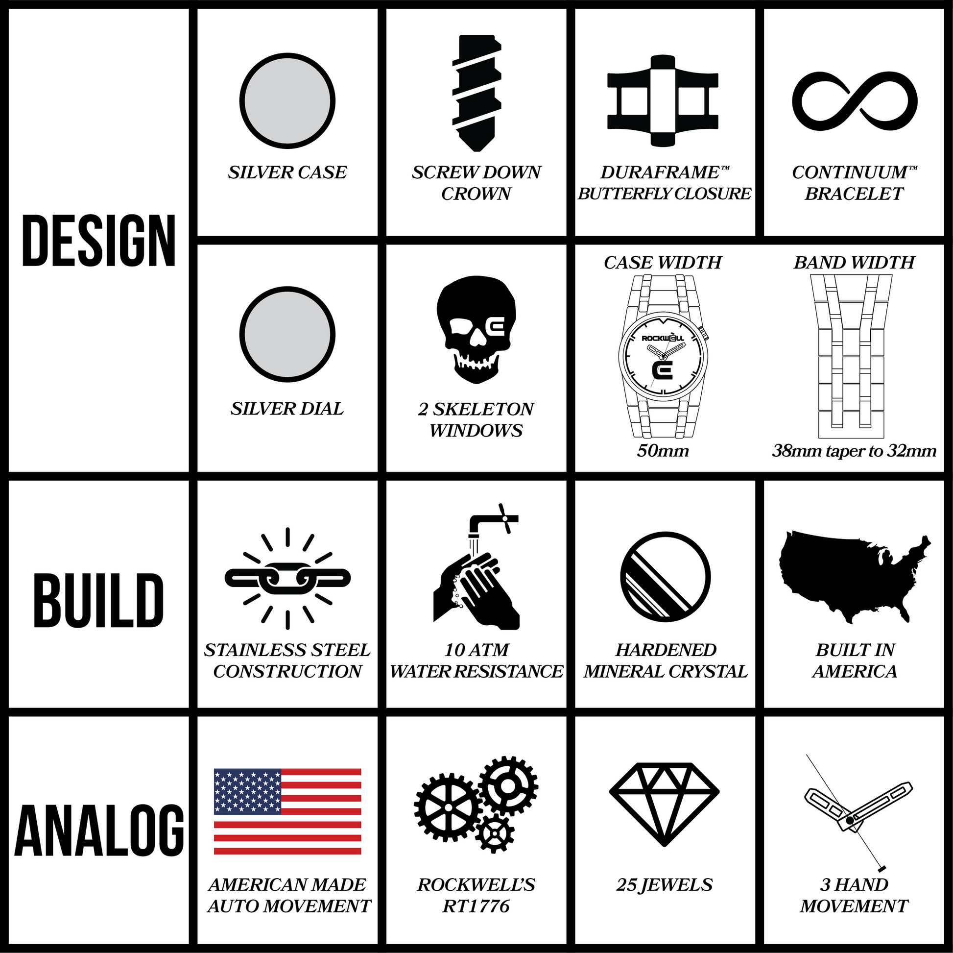 TEEK - 50mm Automatic - Lincoln Edition Silver Watch WATCH TEEK RT