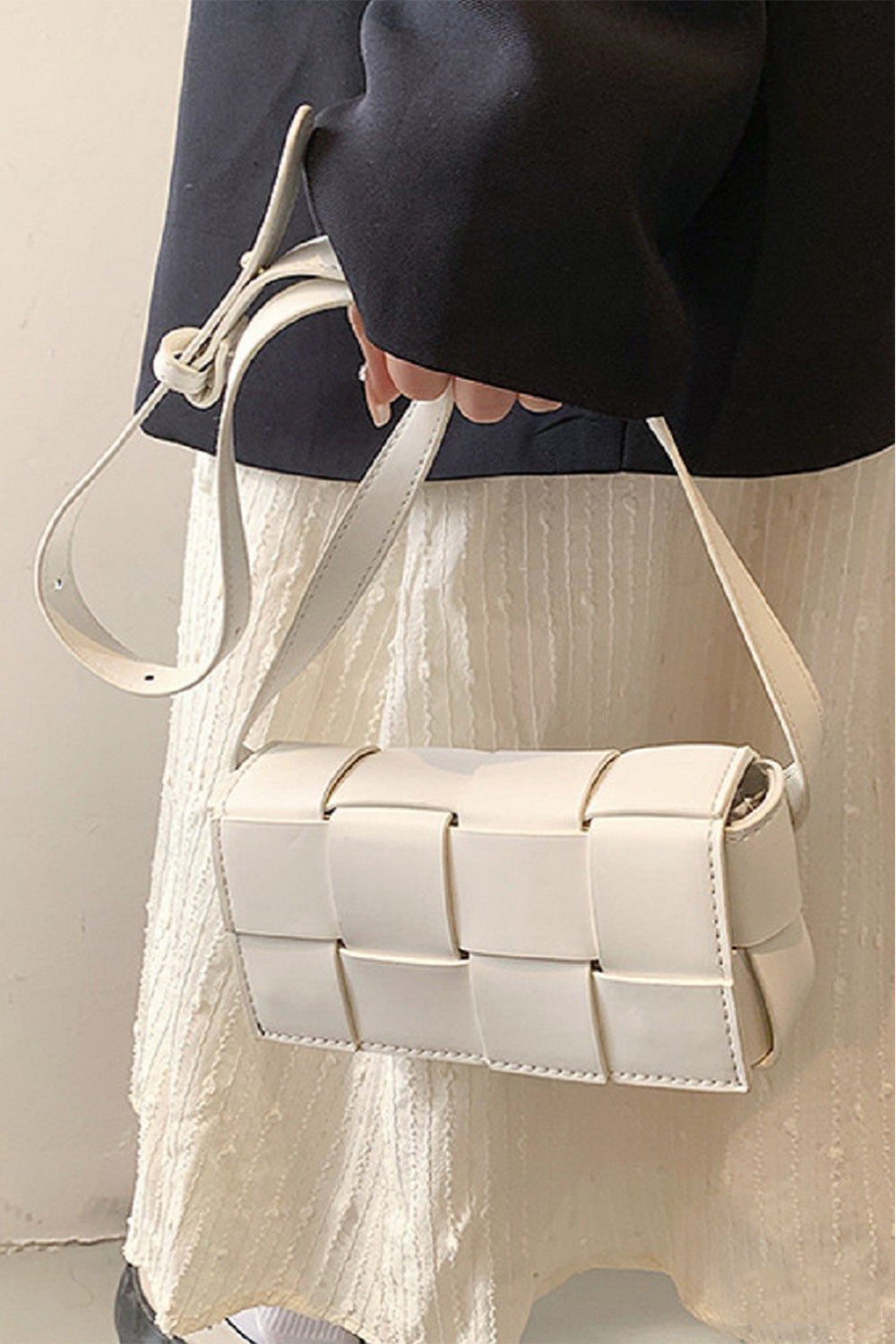 TEEK - Zenana Vegan Leather Woven Crossbody Bag BAG TEEK Trend White  