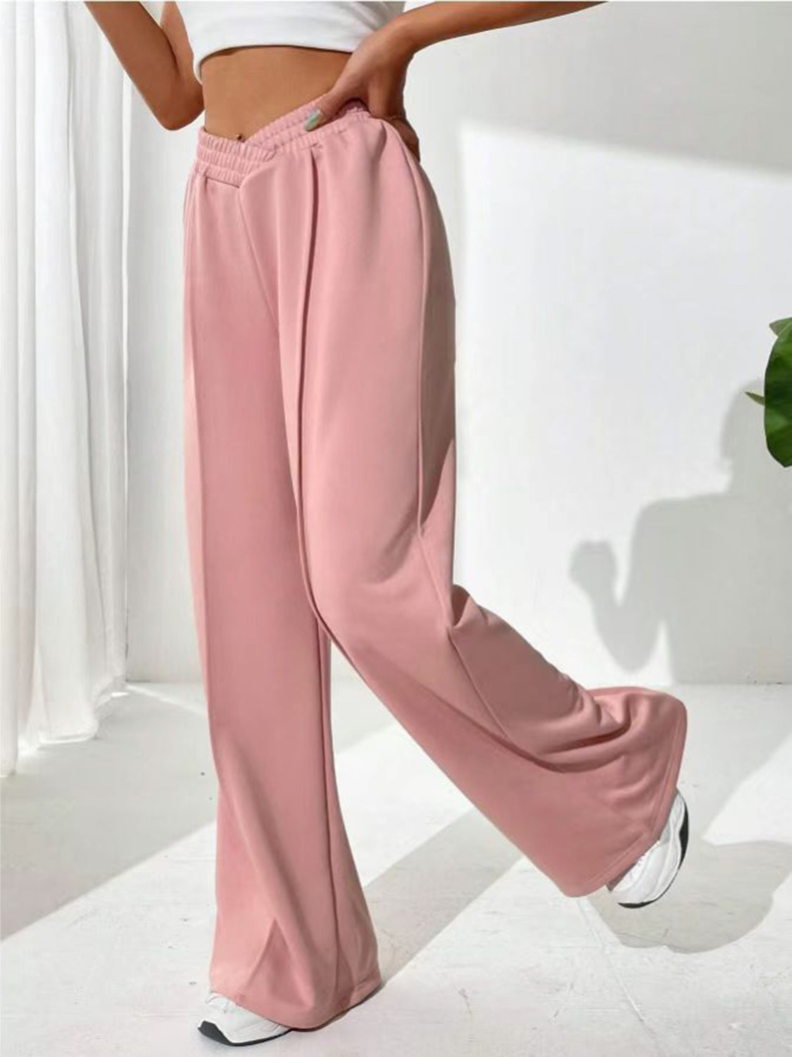 TEEK - Elastic Waist Wide Leg Pants PANTS TEEK Trend