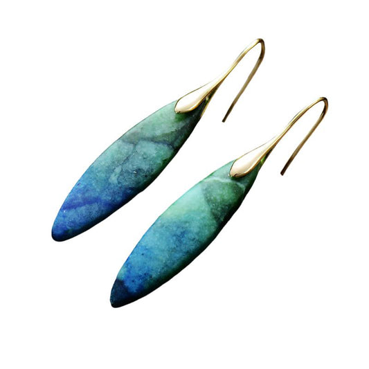 TEEK - Copper Natural Stone Geometric Shape Earrings JEWELRY TEEK Trend Blue/Green/Gold  