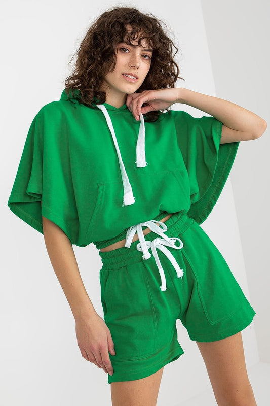 TEEK - Green Hooded Shorts Leisure Set