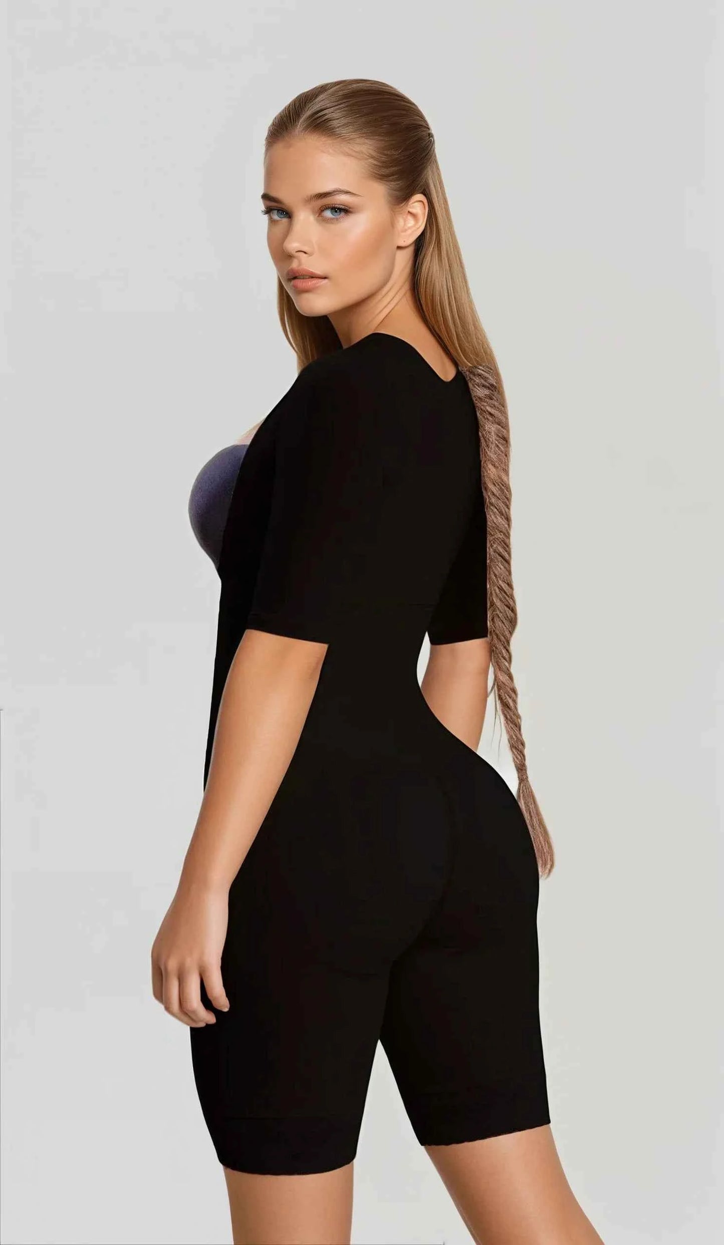 Full Body Mid thigh Shapewear with arm compression