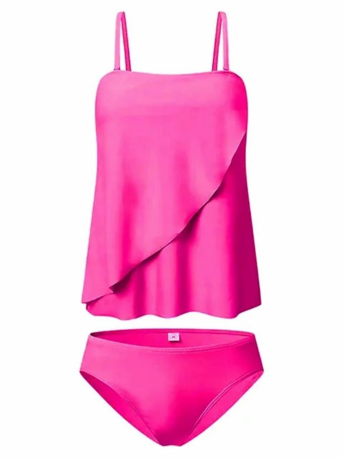 TEEK - Detachable Strap Top and Brief Swim Set SWIMWEAR TEEK Trend Hot Pink S 