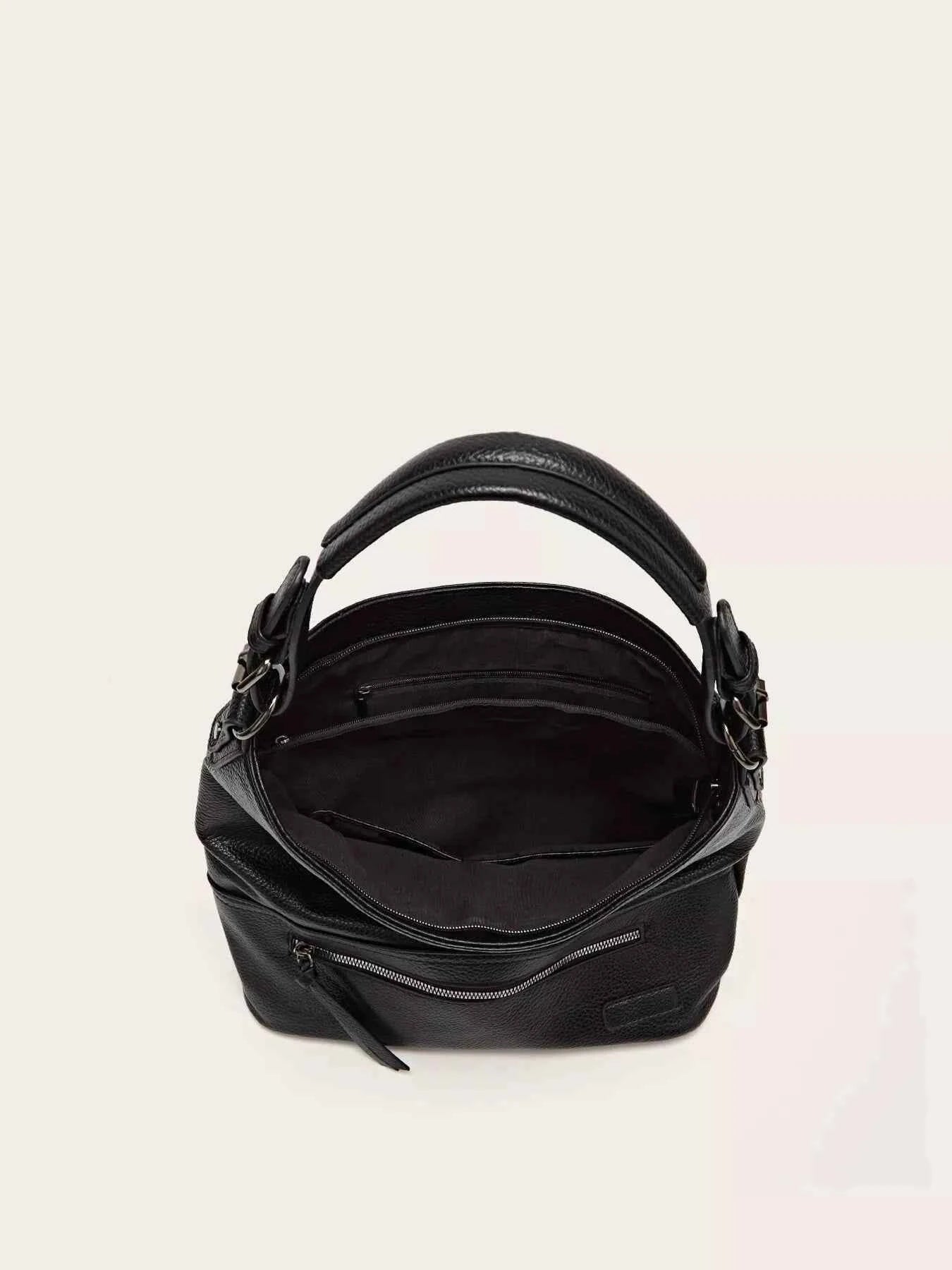 Zip Front Classic Leather Handbag Trendsi
