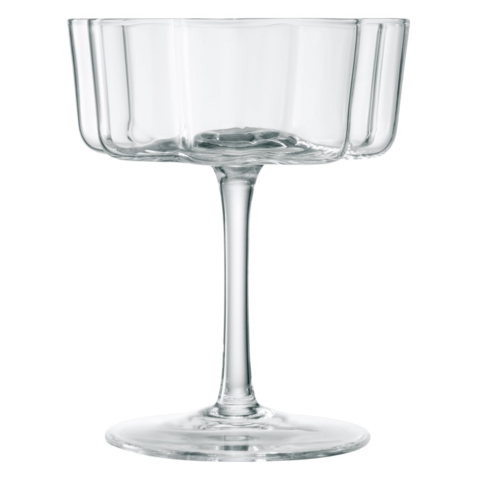 TEEK - Flower Wave Coupe Cocktail Colored Glasses Set | Clear HOME DECOR TEEK KS
