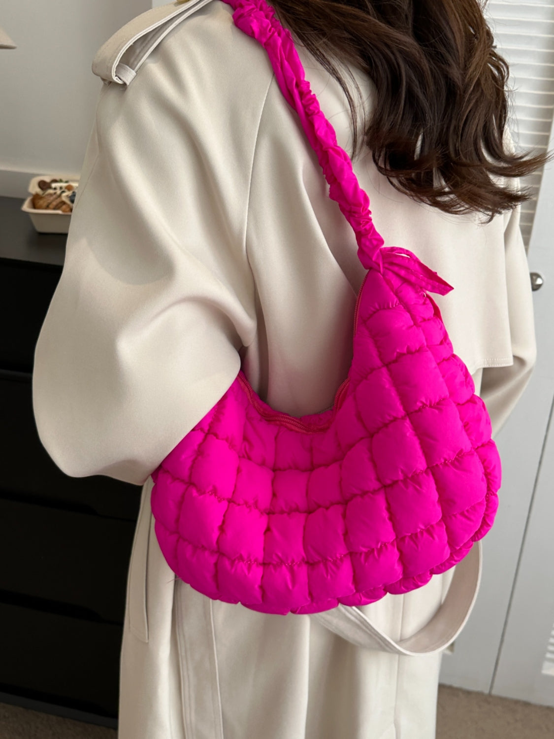 TEEK - Bubble Texture Ruched Strap Quilted Shoulder Bag BAG TEEK Trend