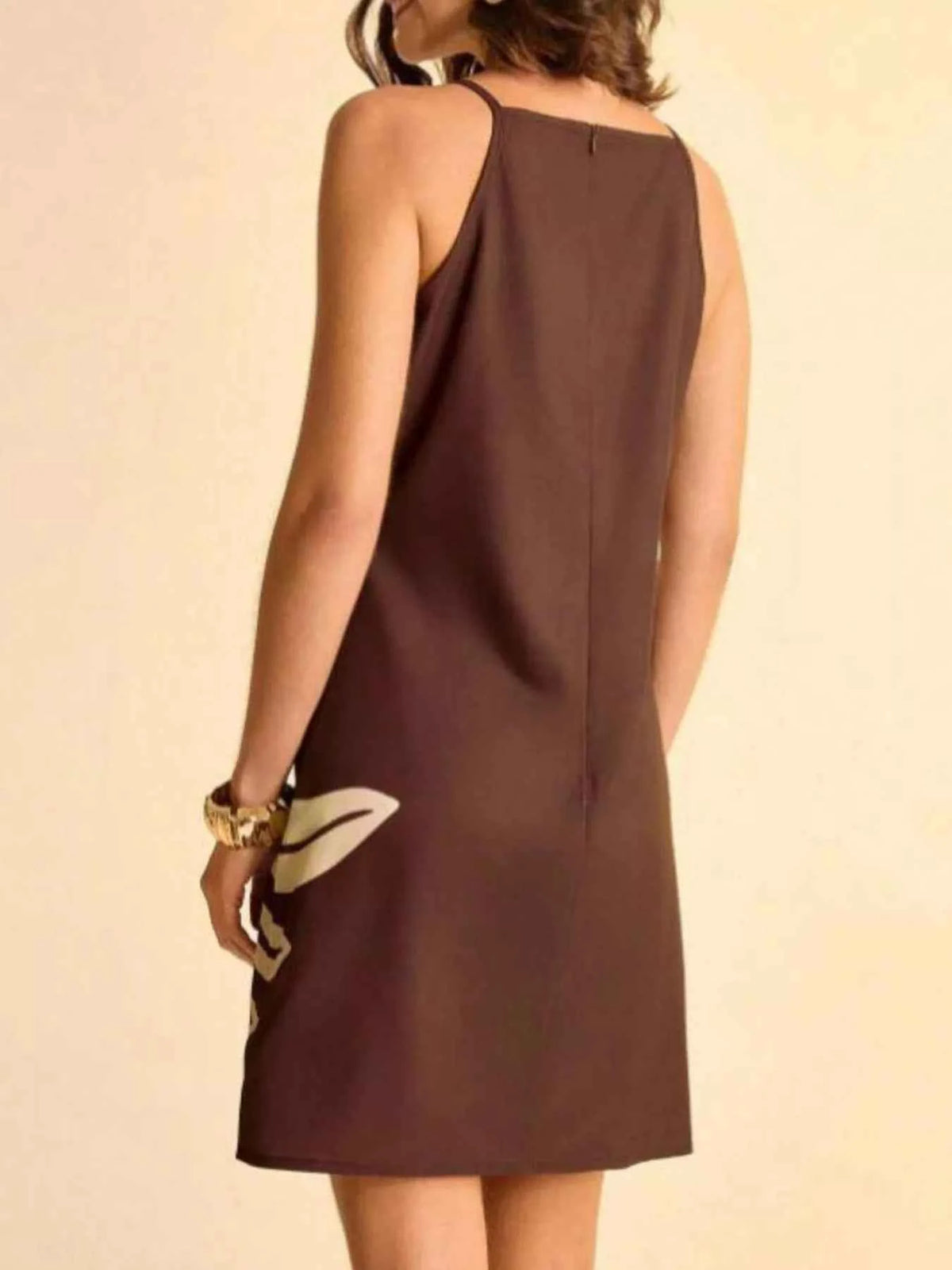 Tropical Print Sleeveless Mini Dress Trendsi