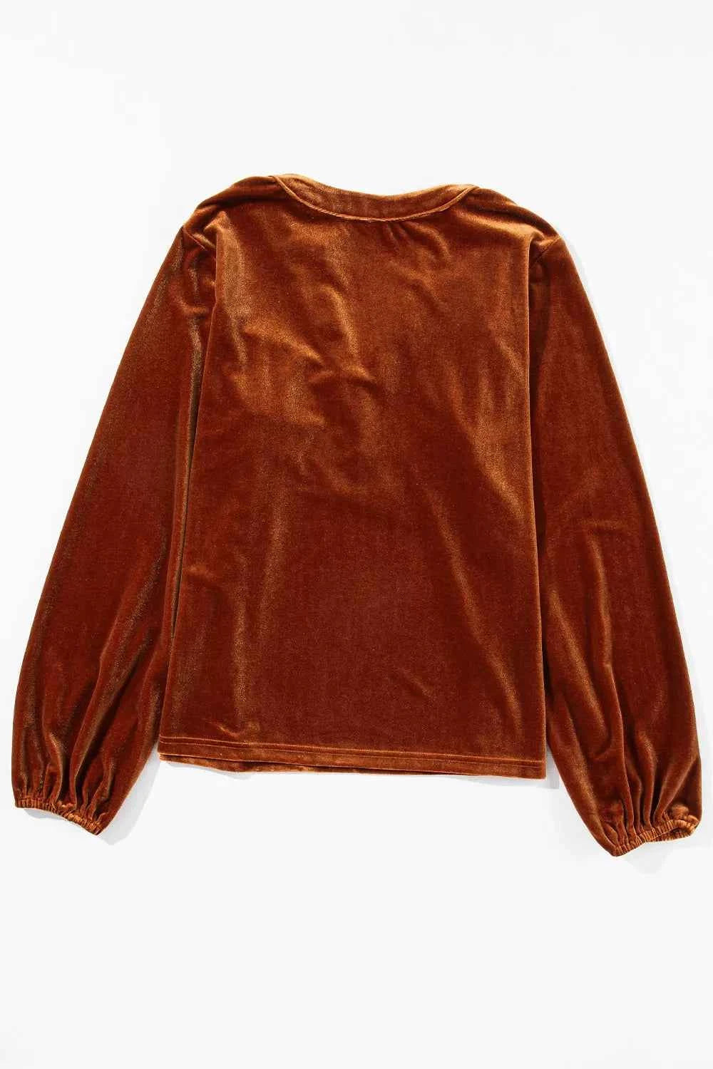 TEEK - Velvet Button-Front Long Sleeve Blouse TOPS TEEK Trend