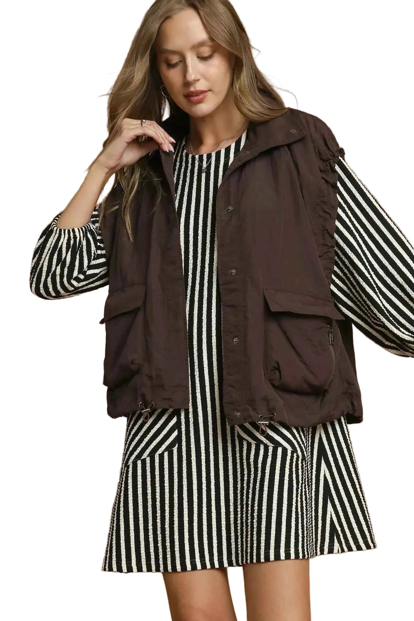 TEEK - Nylon Vest with Pockets VEST TEEK Trend BROWN S