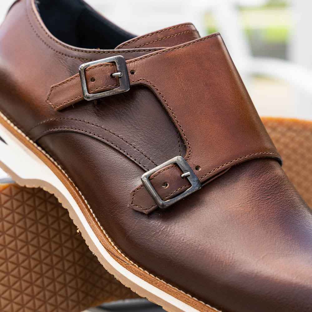 TEEK - 55-103-BRN LEGERRA Hand Burnished Italian Calfskin Monkstrap, Brown SHOES TEEK ZI