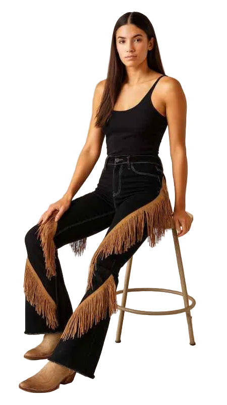 TEEK - Western Fringe Boot Cut Jean JEANS TEEK FG black 1