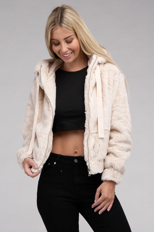 TEEK - Fluffy Zip-Up Teddy Hoodie JACKET TEEK FG   