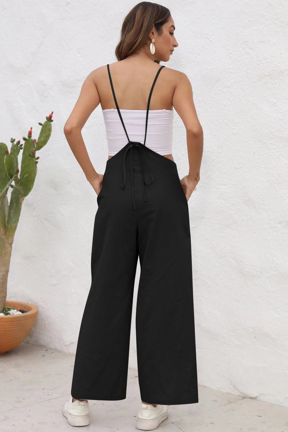 TEEK - Tie Back Sleeveless Wide Leg Jumpsuit JUMPSUIT TEEK Trend   