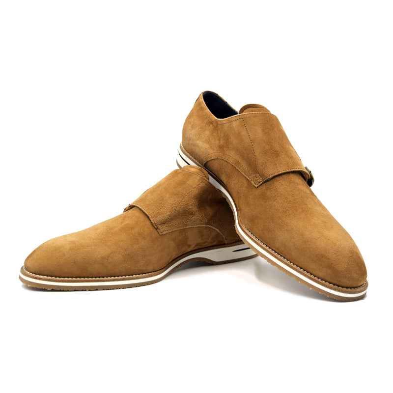 TEEK - 56-100-CGN LEGERRA Sueded Goatskin Monkstrap, Cognac SHOES TEEK ZI