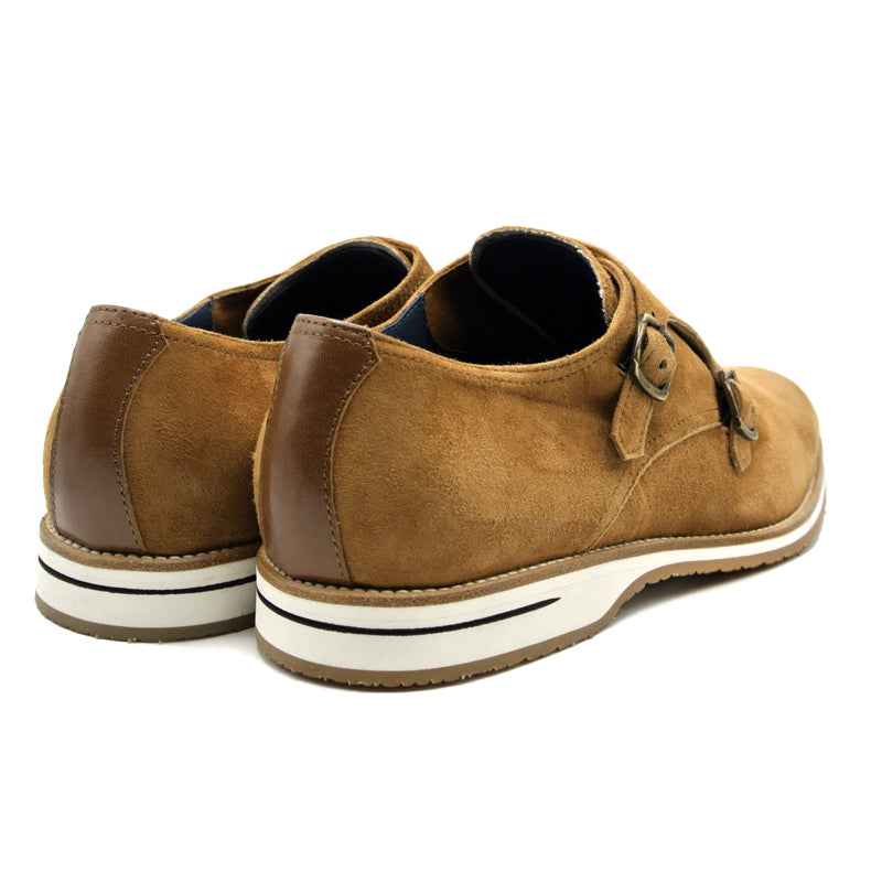 TEEK - 56-100-CGN LEGERRA Sueded Goatskin Monkstrap, Cognac SHOES TEEK ZI